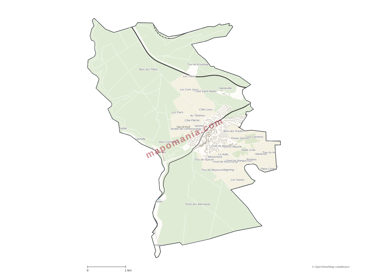 Carte de Neufchef à personnaliser