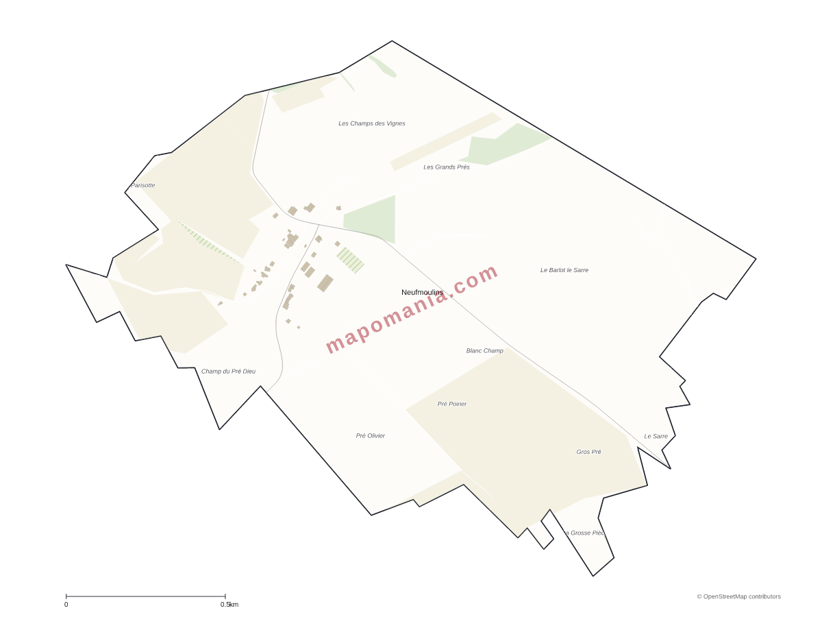 Carte de Neufmoulins à personnaliser
