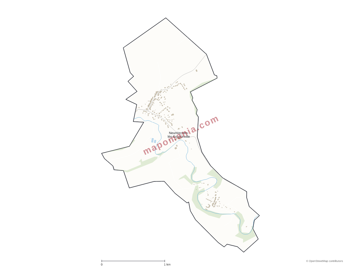 Carte de Neunkirchen-lès-Bouzonville à personnaliser