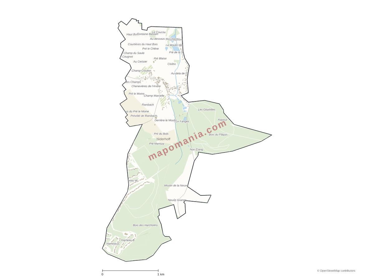 Carte de Niderhoff à personnaliser