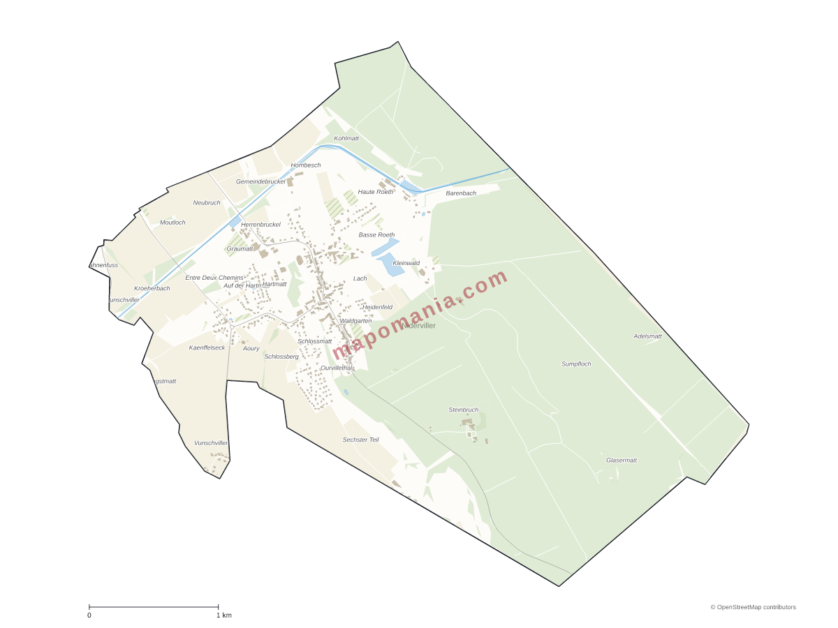 Carte de Niderviller à personnaliser