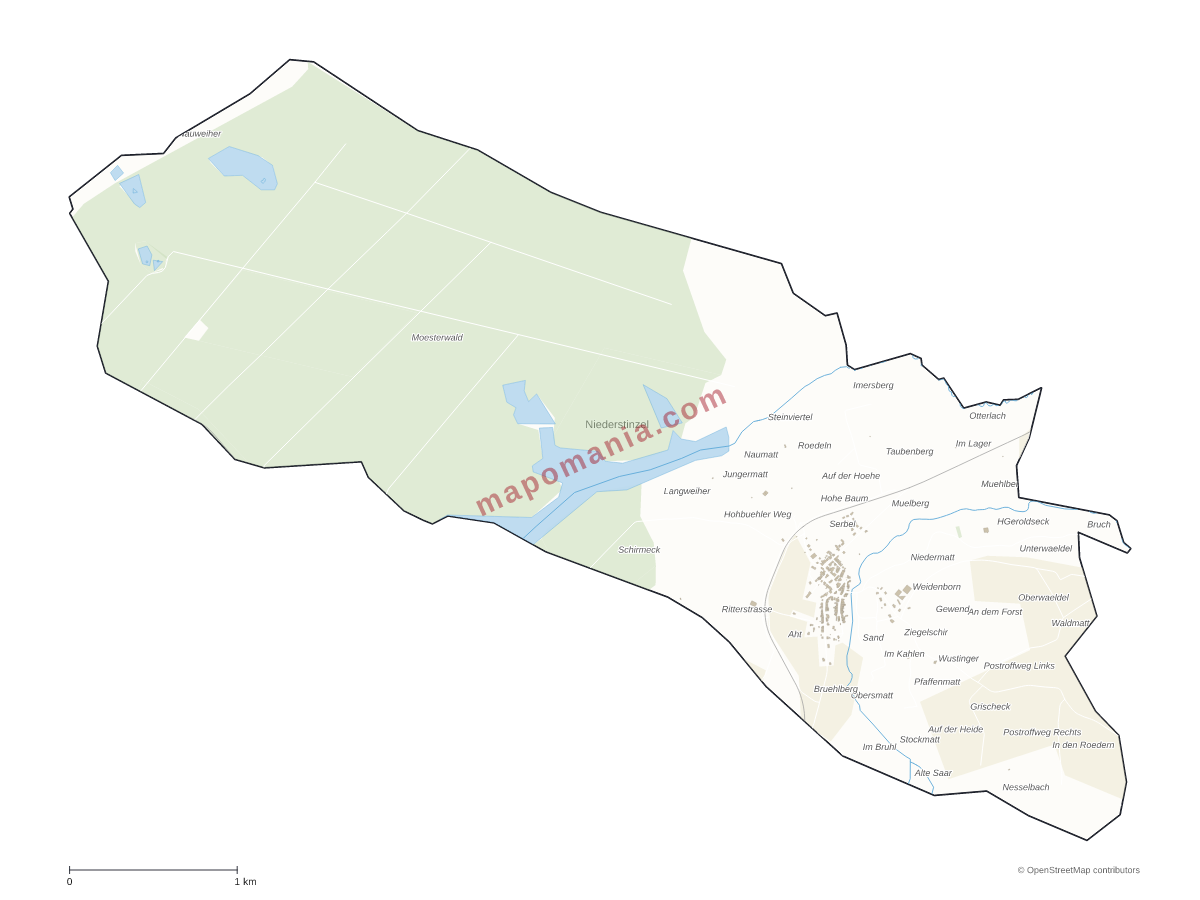 Carte de Niederstinzel à personnaliser