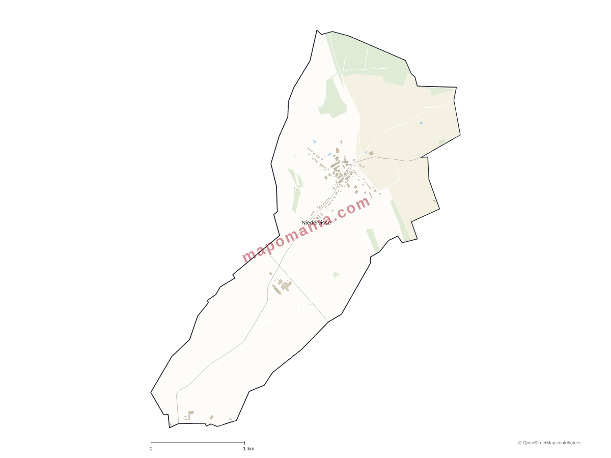 Carte de Niedervisse à personnaliser