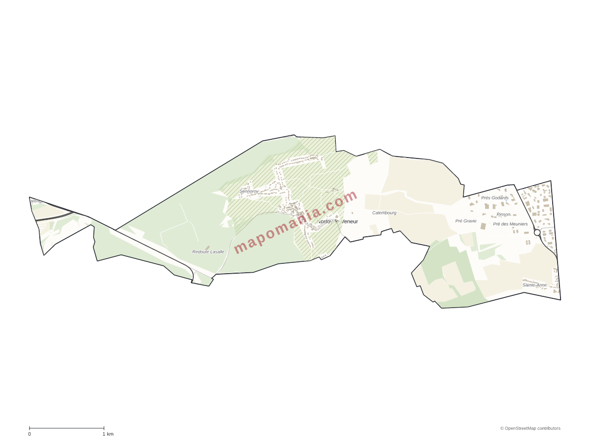 Carte de Norroy-le-Veneur à personnaliser