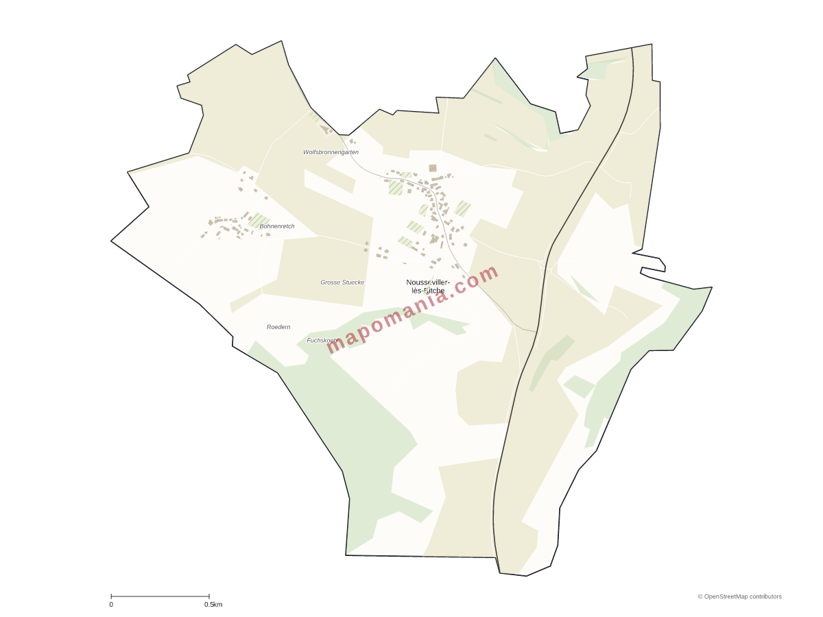 Carte de Nousseviller-lès-Bitche à personnaliser