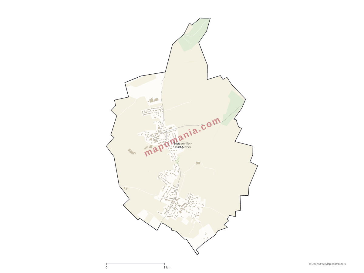 Carte de Nousseviller-Saint-Nabor à personnaliser