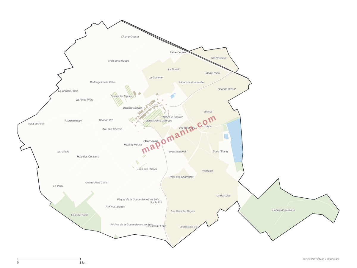 Carte de Ommeray à personnaliser