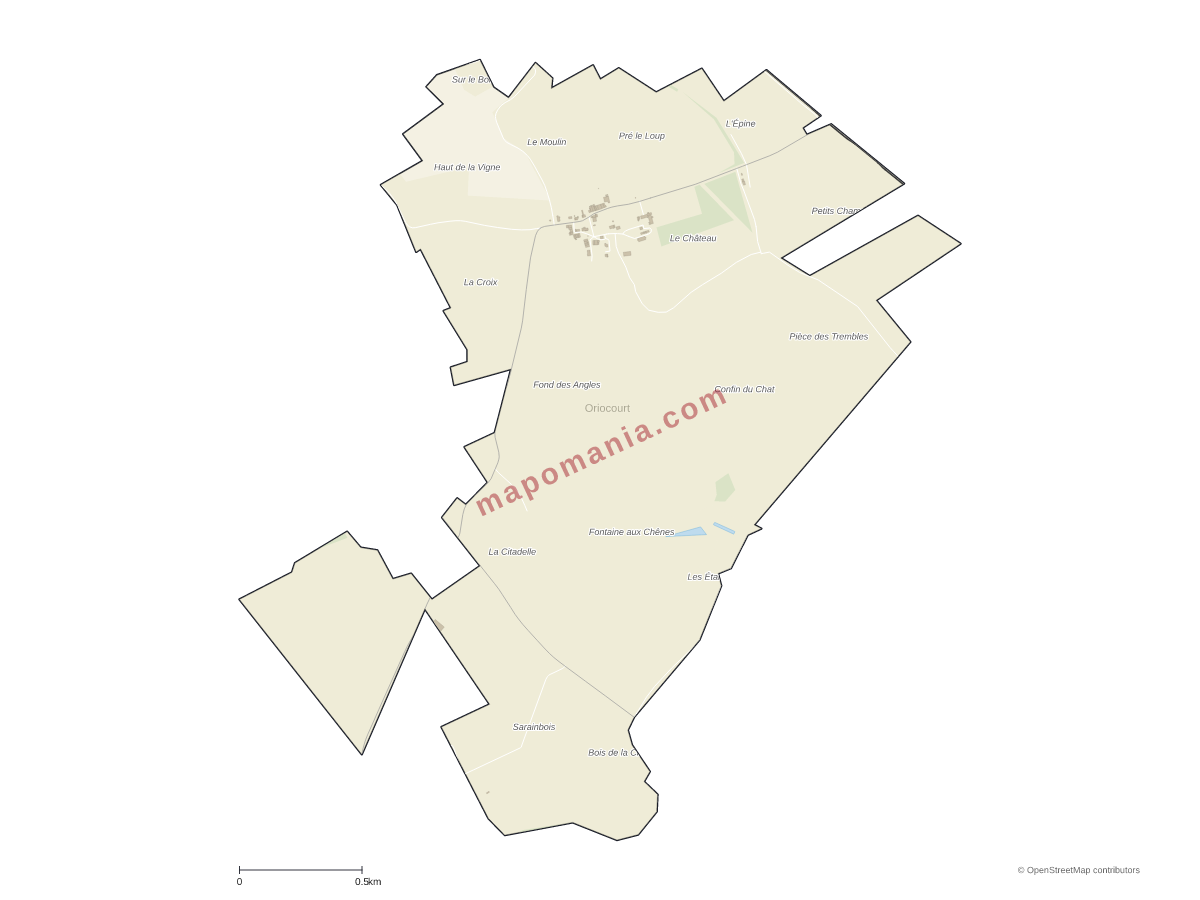 Carte de Oriocourt à personnaliser