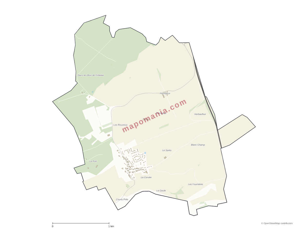 Carte de Orny à personnaliser