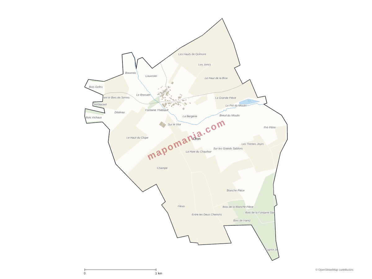 Carte de Oron à personnaliser