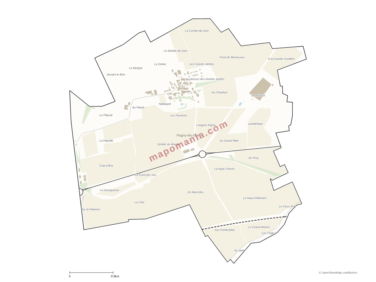 Carte de Pagny-lès-Goin à personnaliser