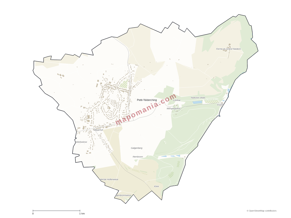 Carte de Petit-Réderching à personnaliser