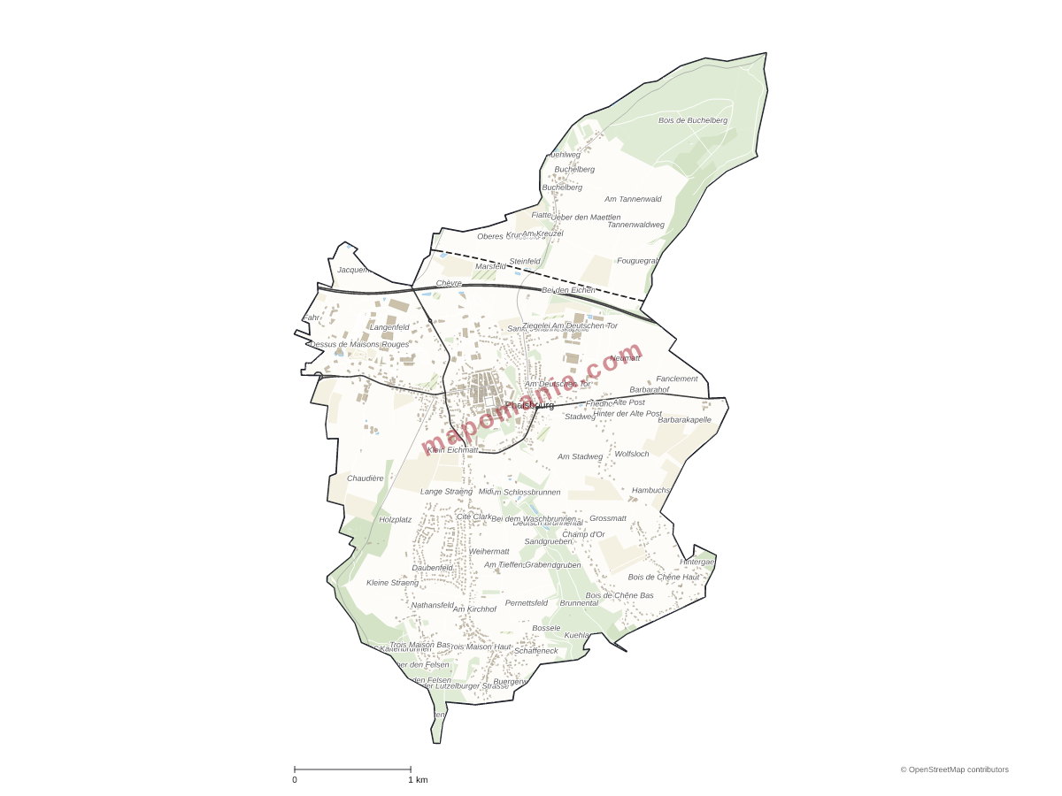 Carte de Phalsbourg à personnaliser