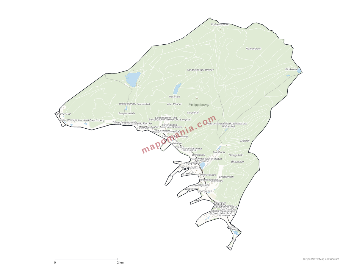 Carte de Philippsbourg à personnaliser