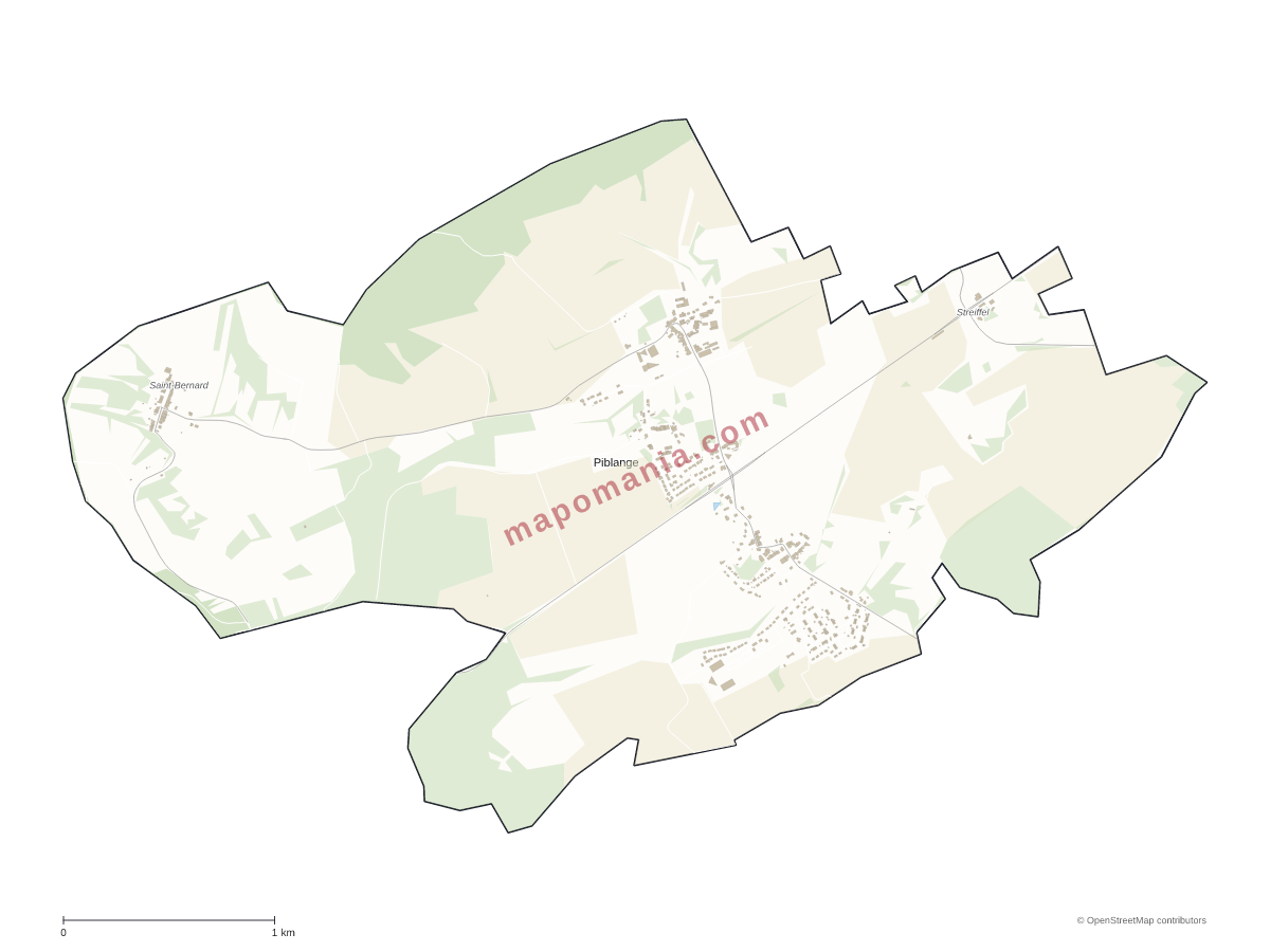 Carte de Piblange à personnaliser