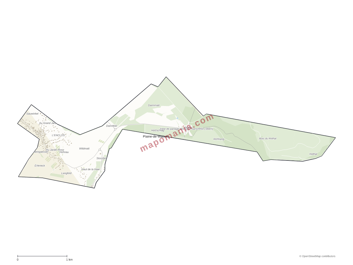 Carte de Plaine-de-Walsch à personnaliser