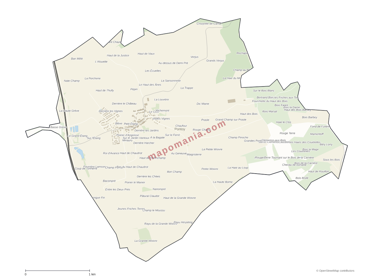 Carte de Pontoy à personnaliser