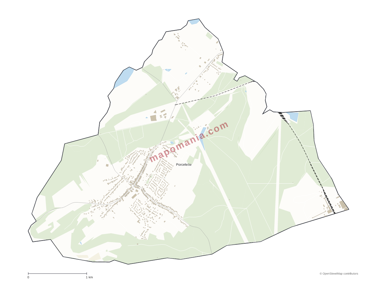 Carte de Porcelette à personnaliser