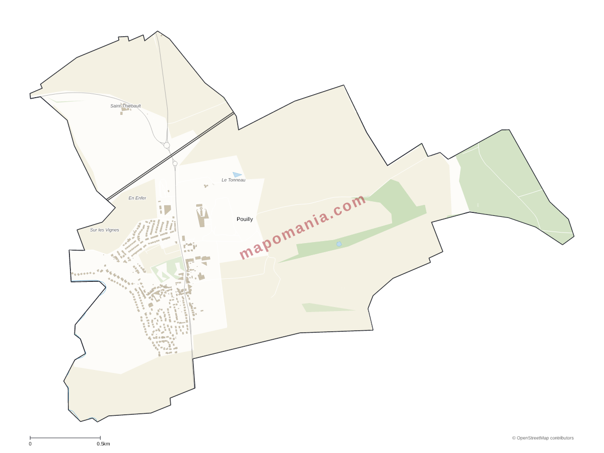 Carte de Pouilly à personnaliser