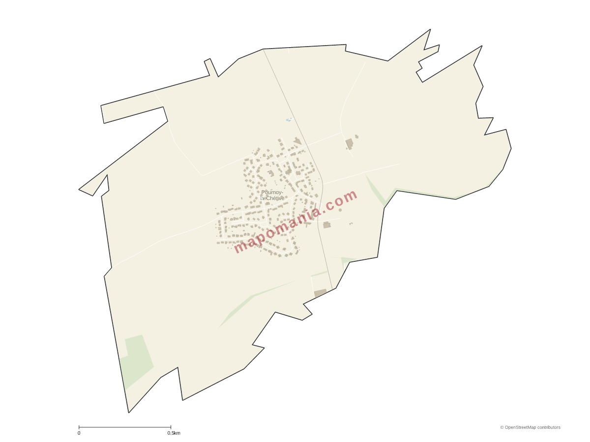 Carte de Pournoy-la-Chétive à personnaliser