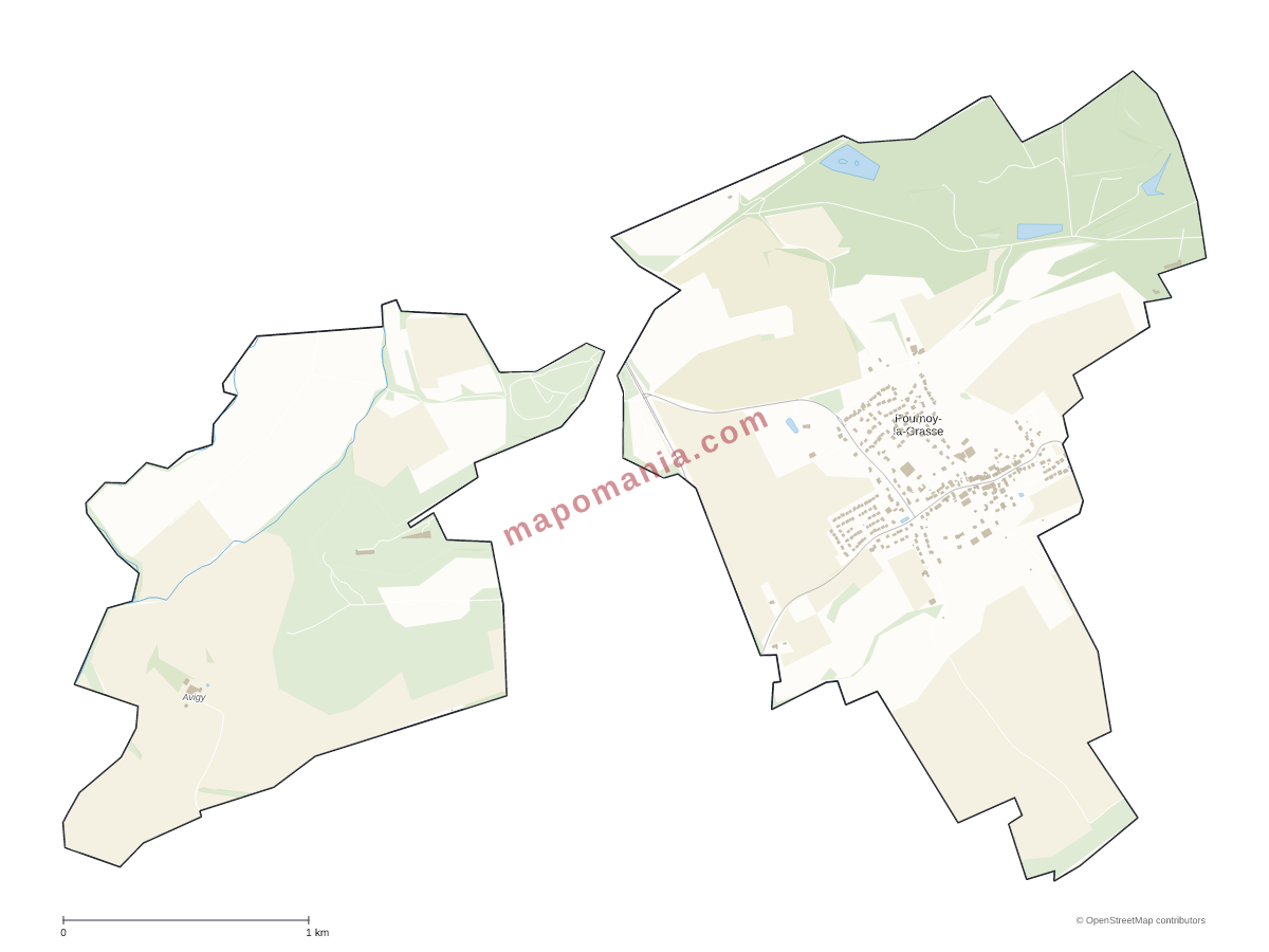 Carte de Pournoy-la-Grasse à personnaliser