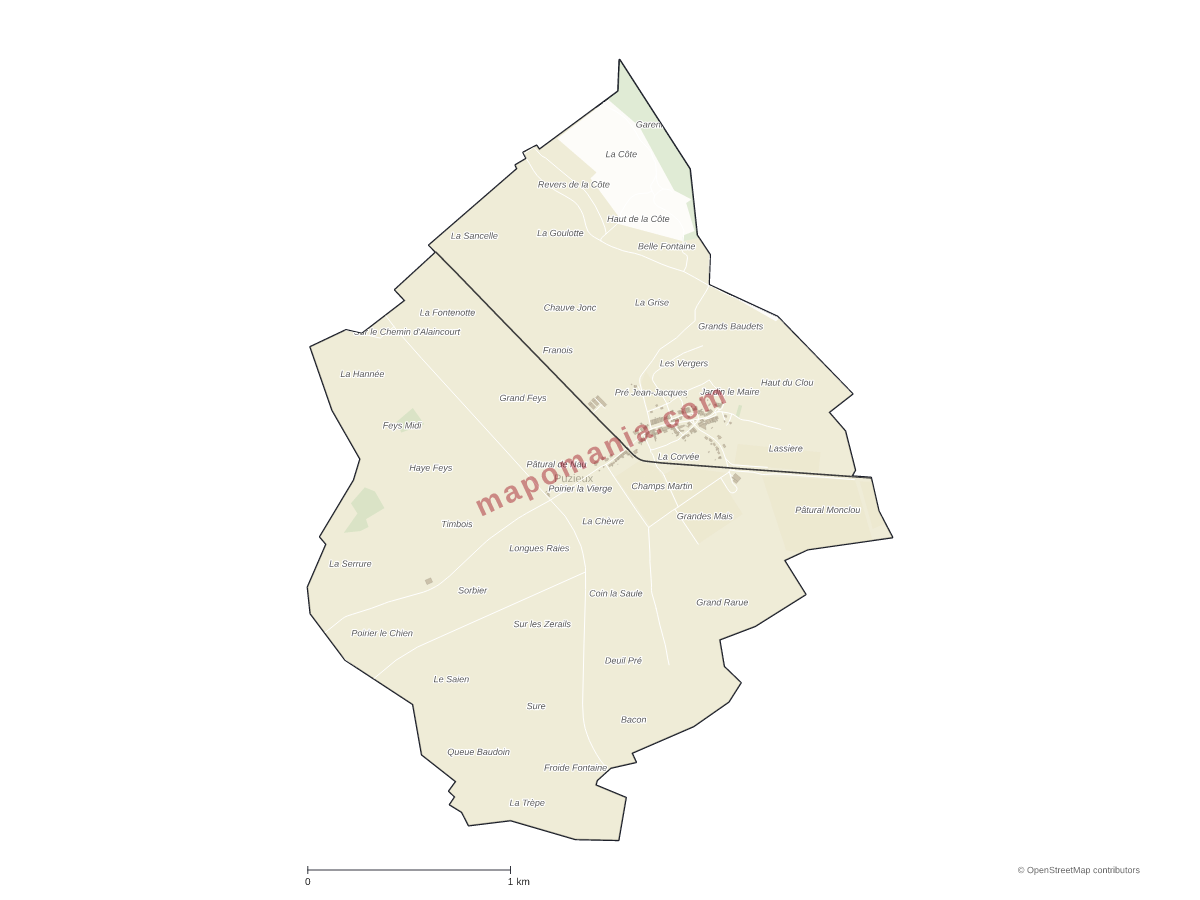 Carte de Puzieux à personnaliser