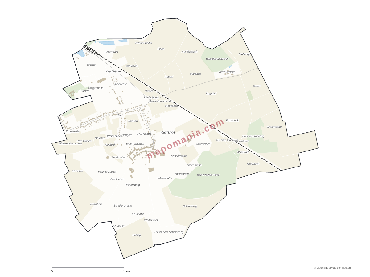 Carte de Racrange à personnaliser