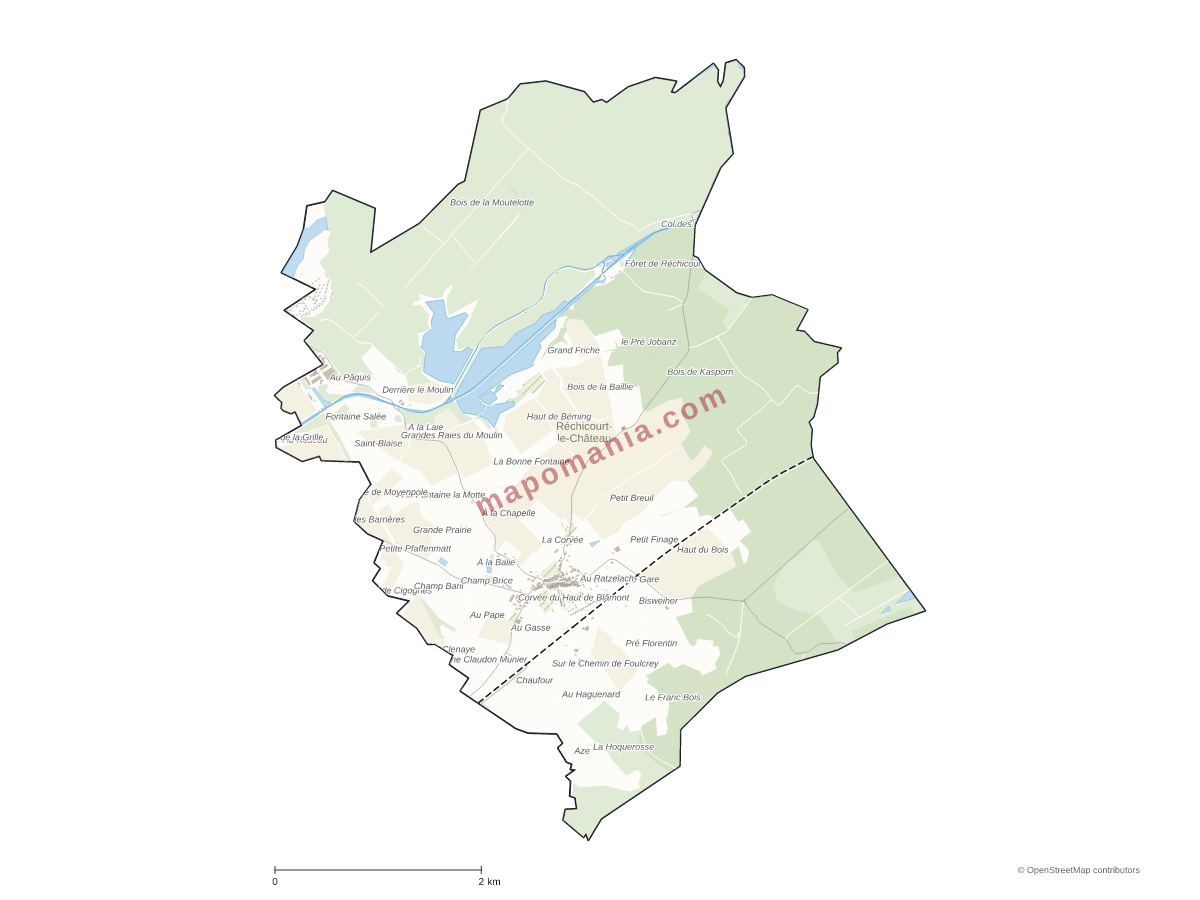 Carte de Réchicourt-le-Château à personnaliser