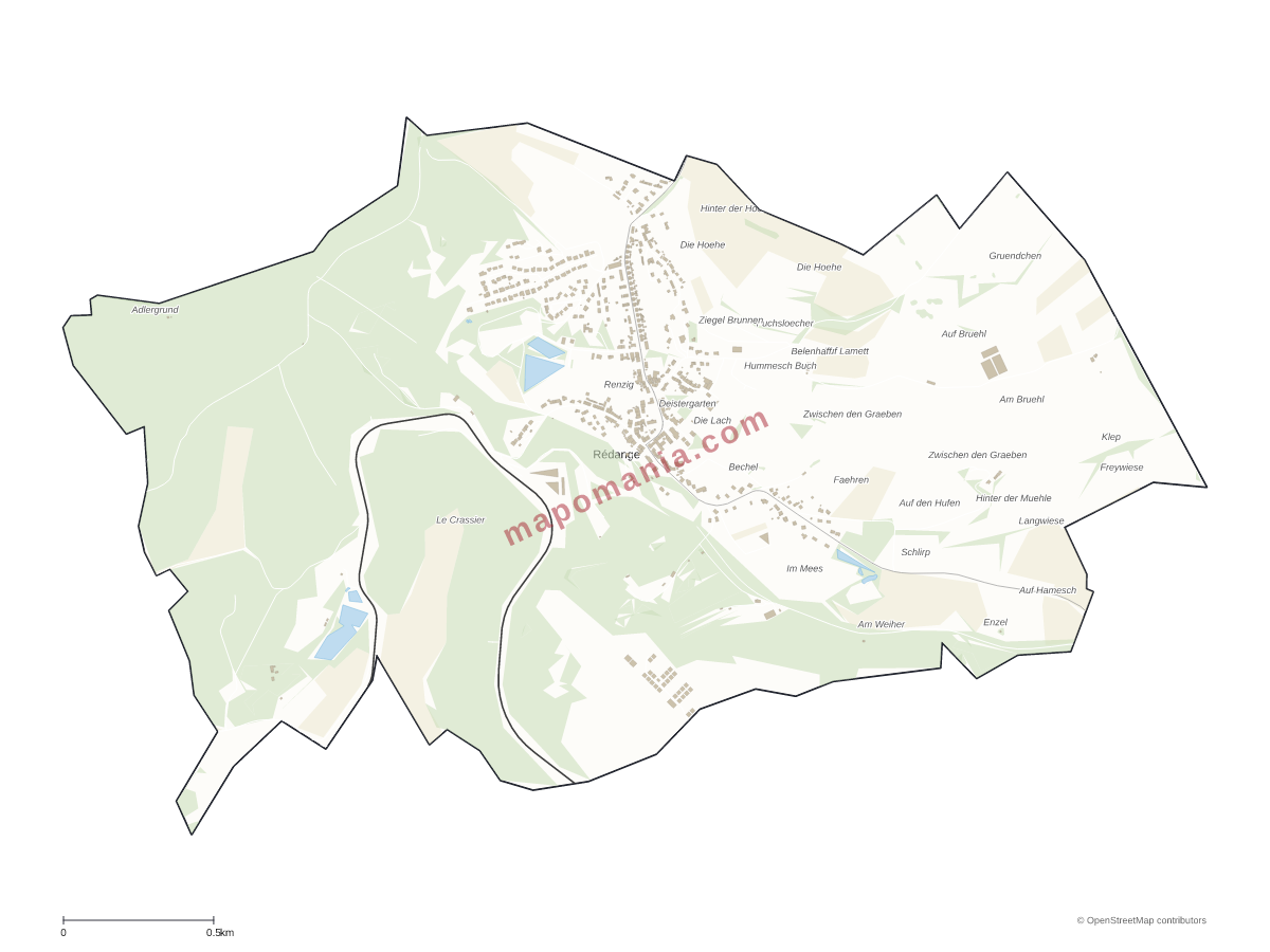 Carte de Rédange à personnaliser