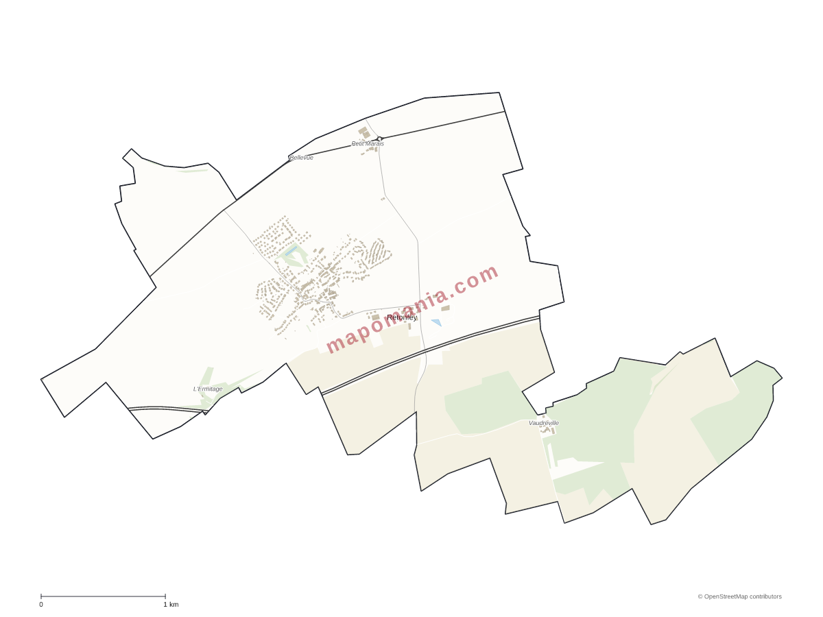 Carte de Retonfey à personnaliser