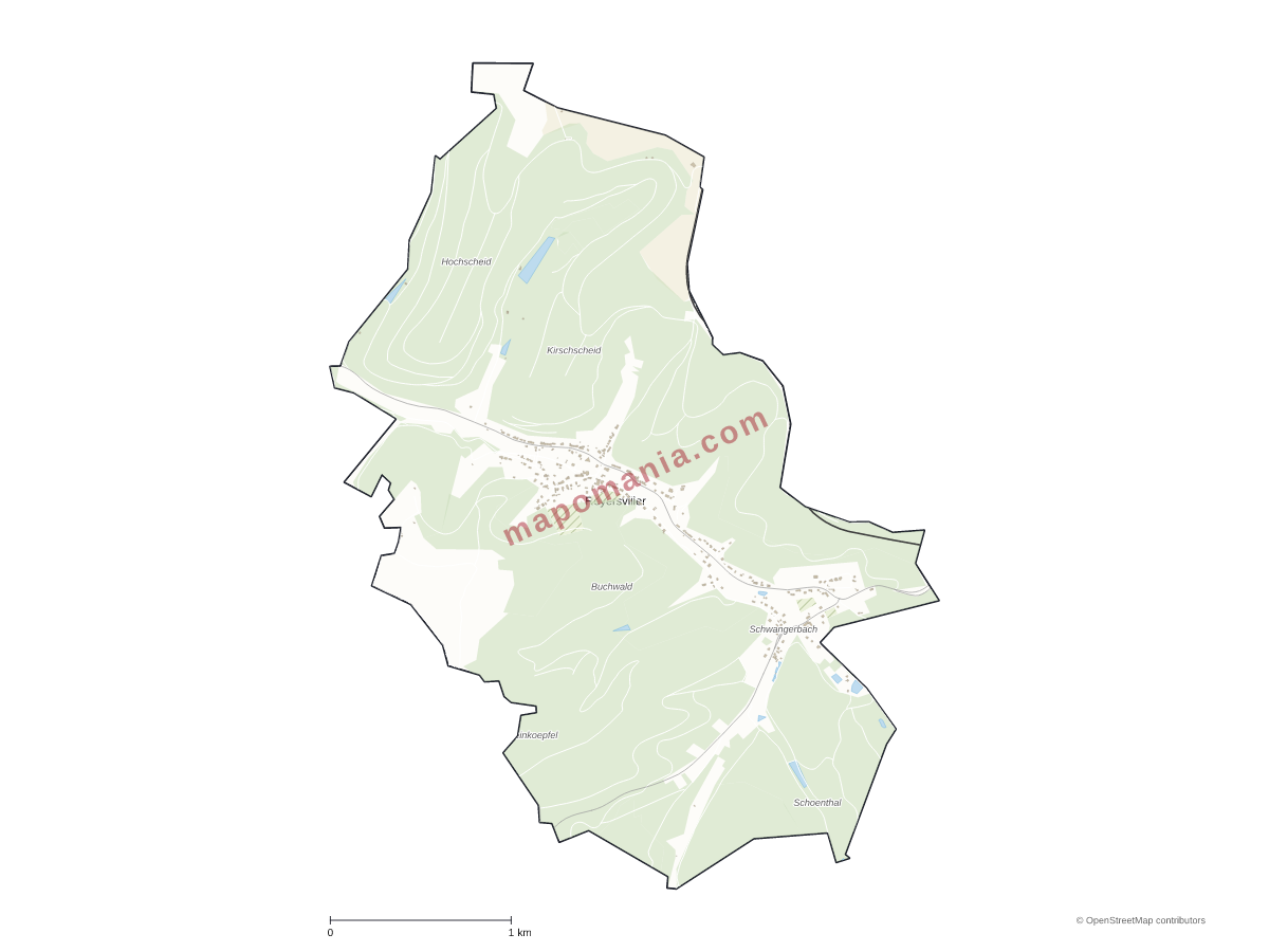 Carte de Reyersviller à personnaliser
