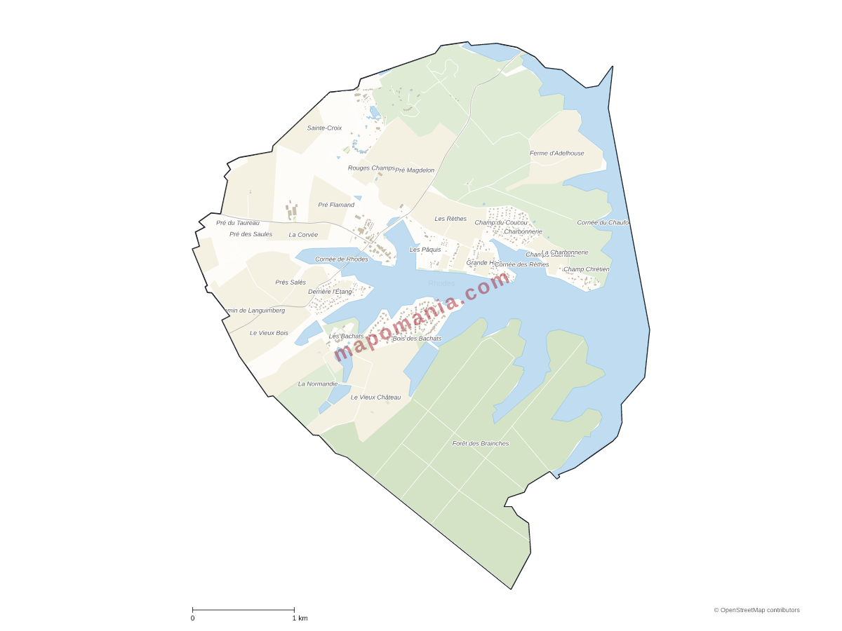 Carte de Rhodes à personnaliser