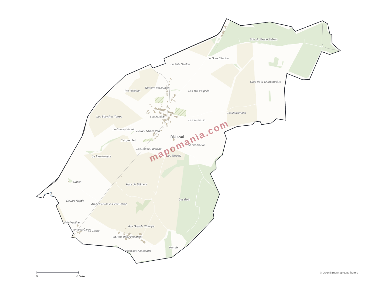 Carte de Richeval à personnaliser