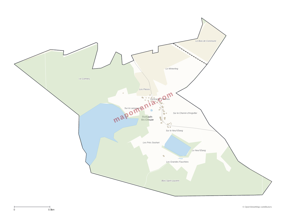 Carte de Rorbach-lès-Dieuze à personnaliser