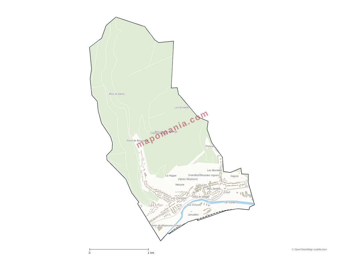 Carte de Rosselange à personnaliser