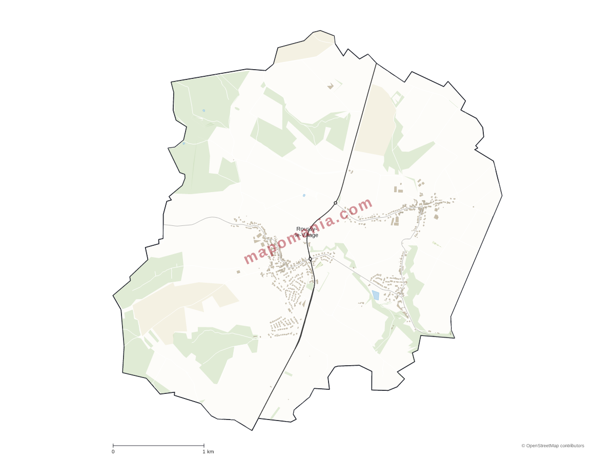 Carte de Roussy-le-Village à personnaliser