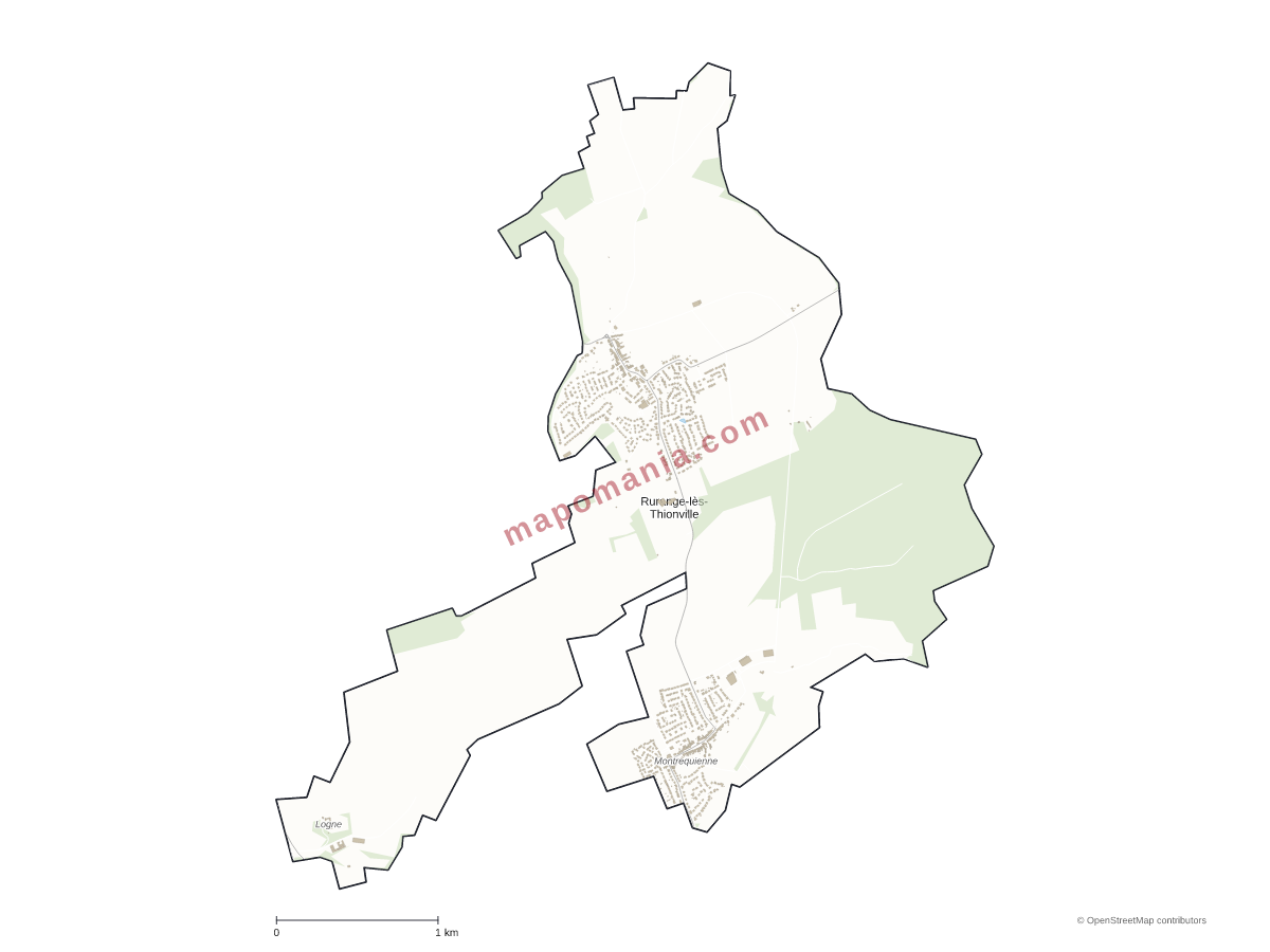 Carte de Rurange-lès-Thionville à personnaliser