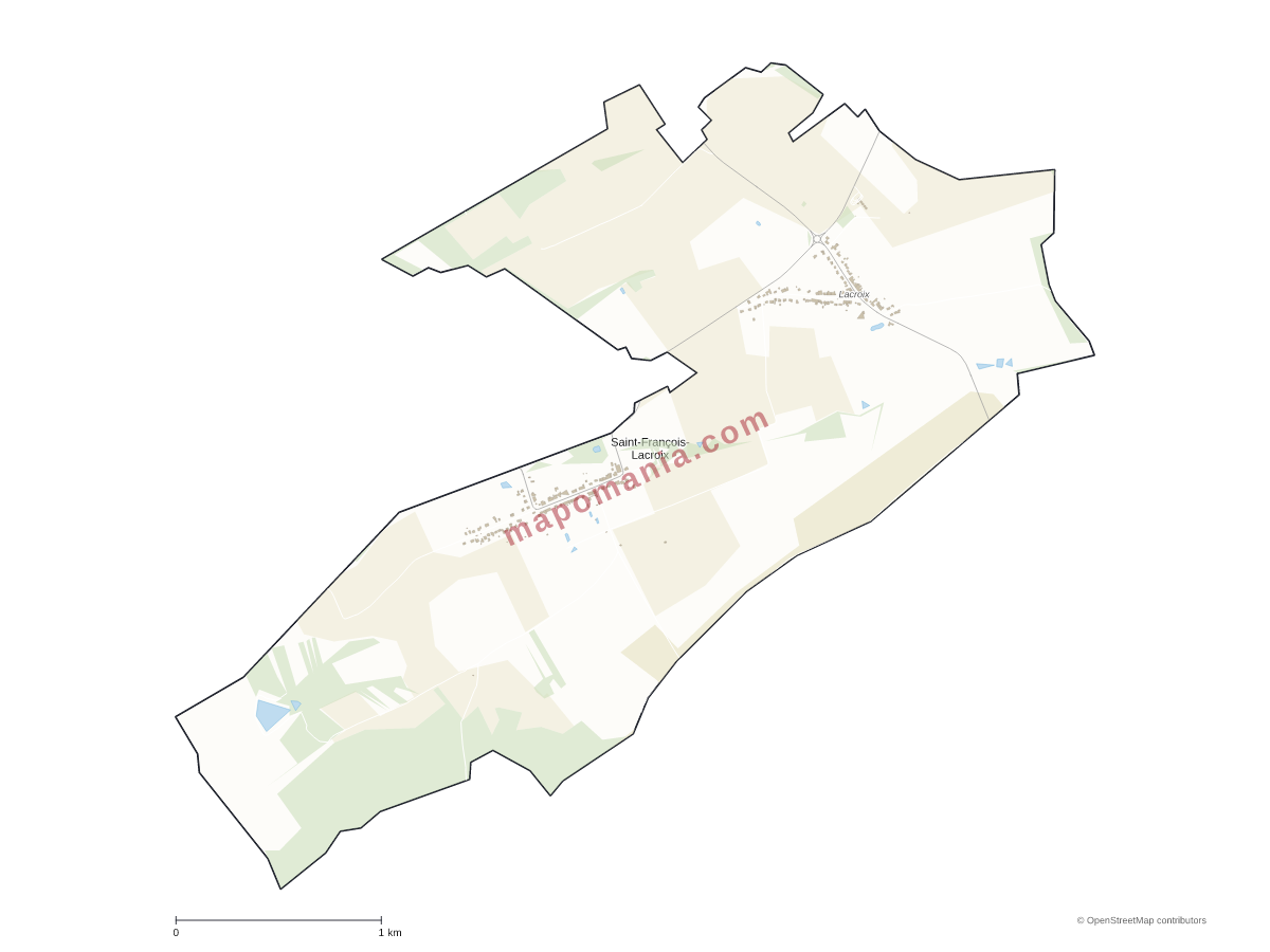 Carte de Saint-François-Lacroix à personnaliser