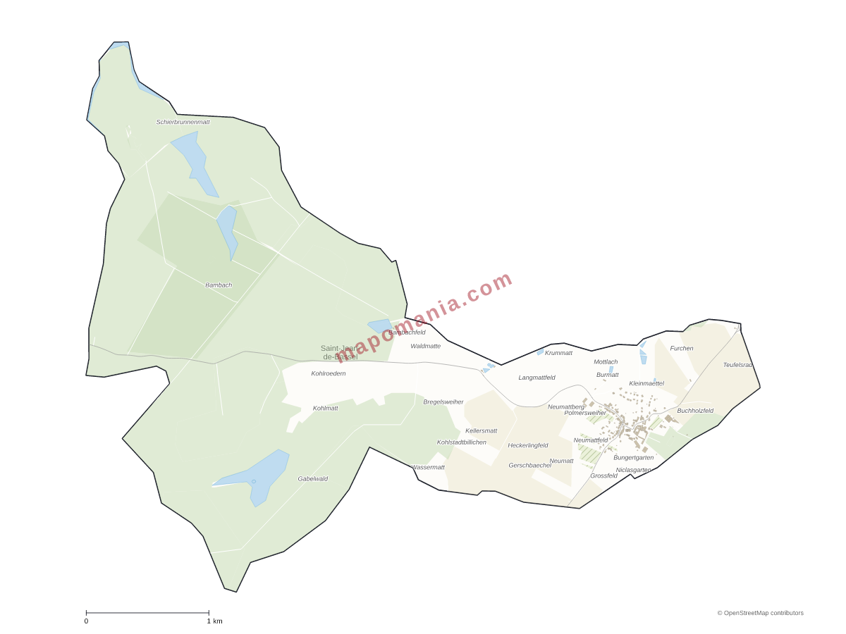 Carte de Saint-Jean-de-Bassel à personnaliser