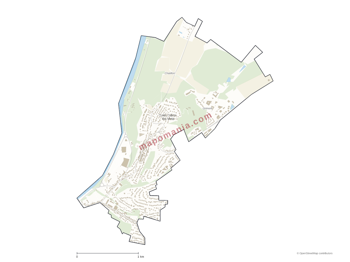 Carte de Saint-Julien-lès-Metz à personnaliser