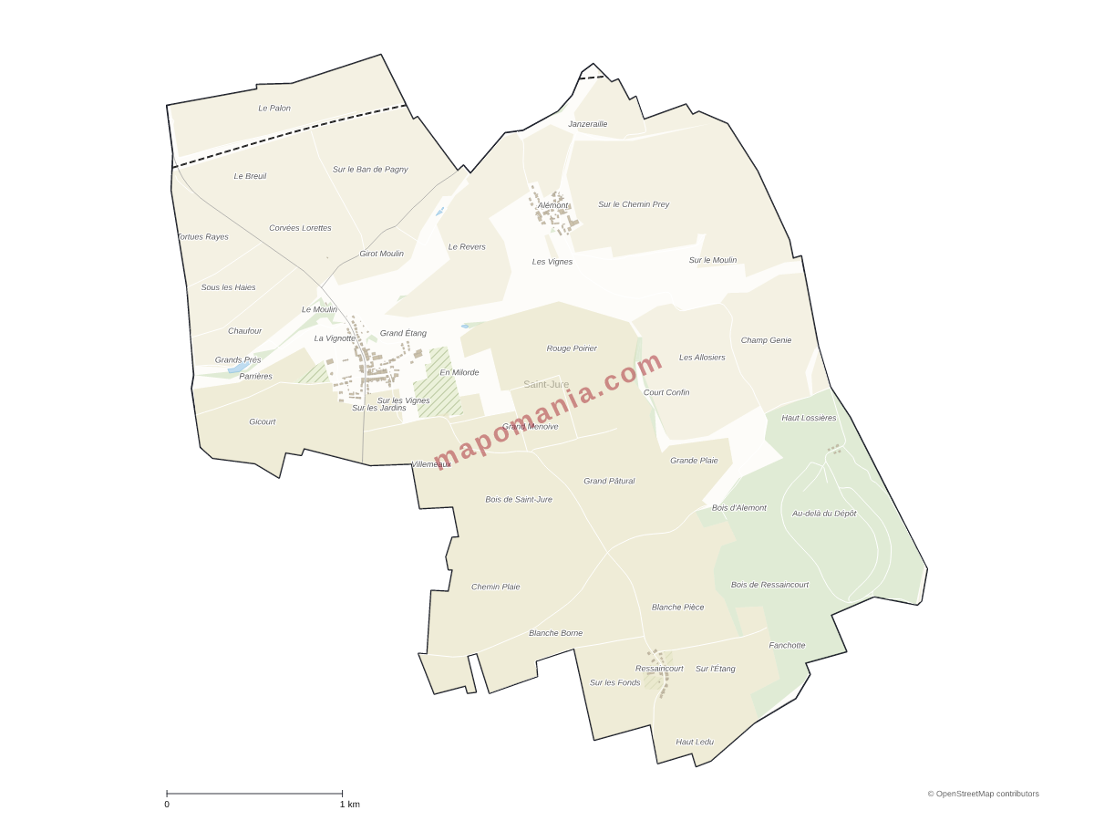 Carte de Saint-Jure à personnaliser