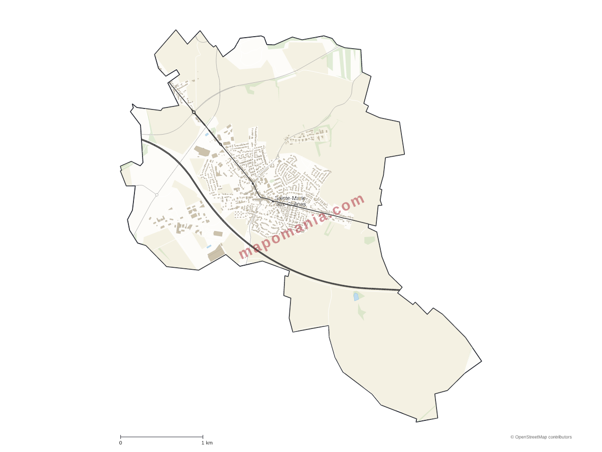 Carte de Sainte-Marie-aux-Chênes à personnaliser