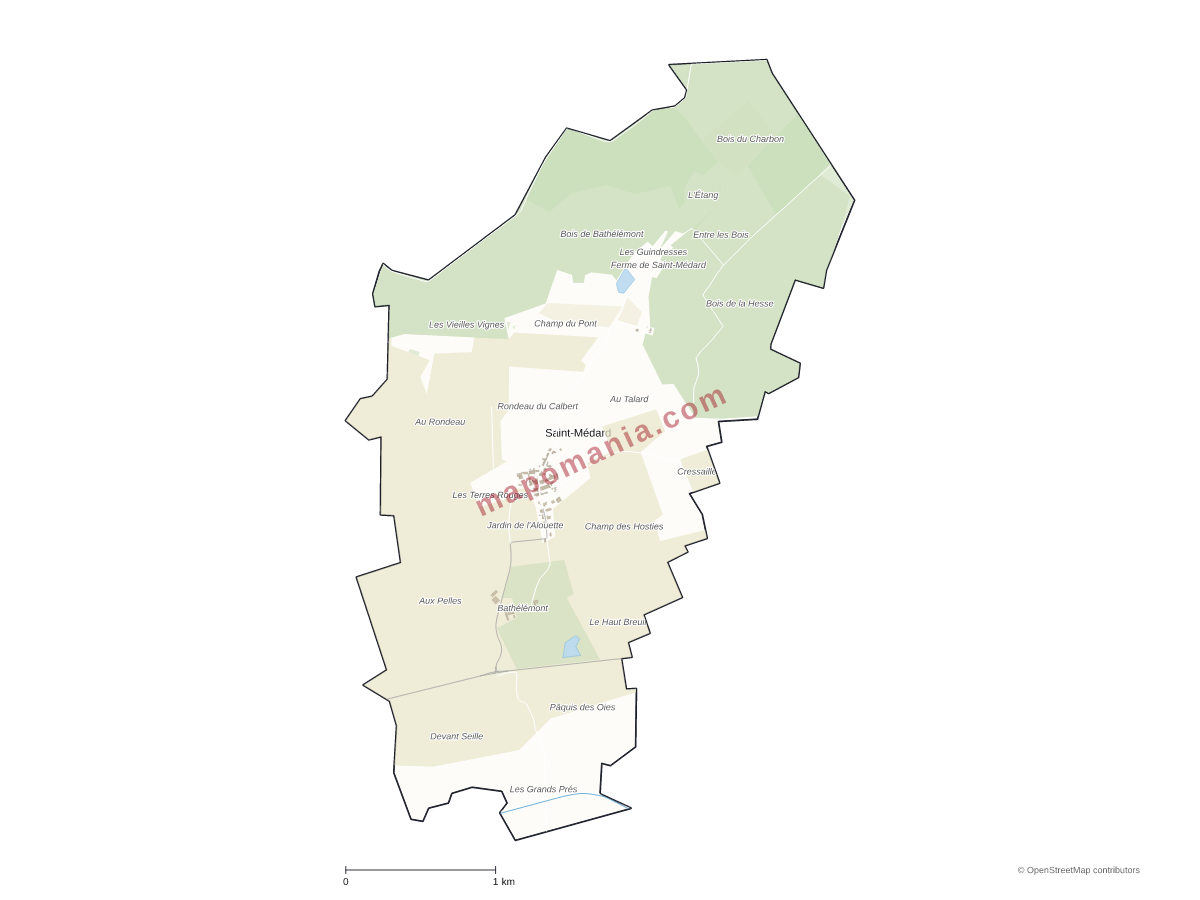 Carte de Saint-Médard à personnaliser
