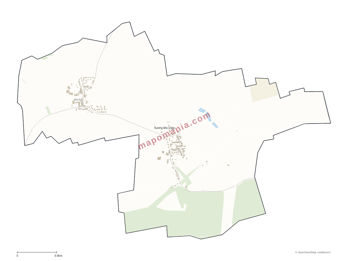 Carte de Sanry-lès-Vigy à personnaliser
