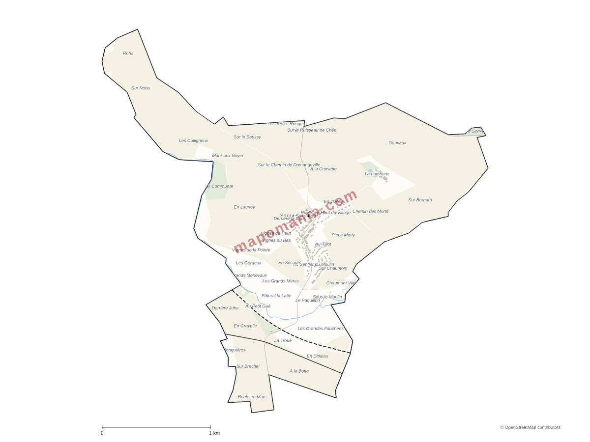 Carte de Sanry-sur-Nied à personnaliser