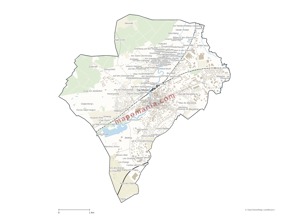 Carte de Sarrebourg à personnaliser