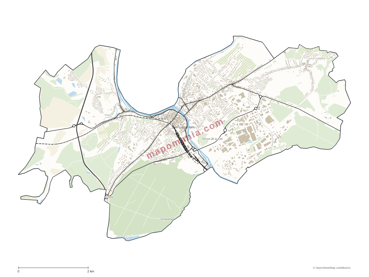 Carte de Sarreguemines à personnaliser
