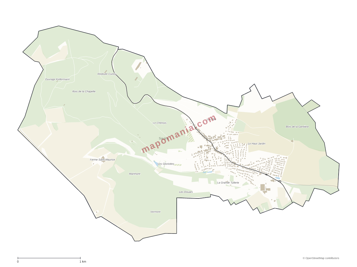 Carte de Saulny à personnaliser