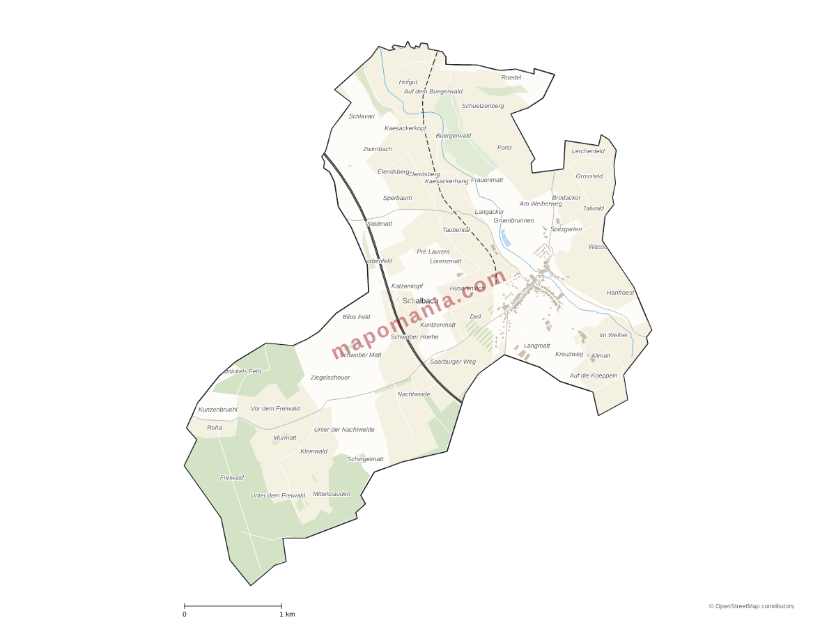 Carte de Schalbach à personnaliser