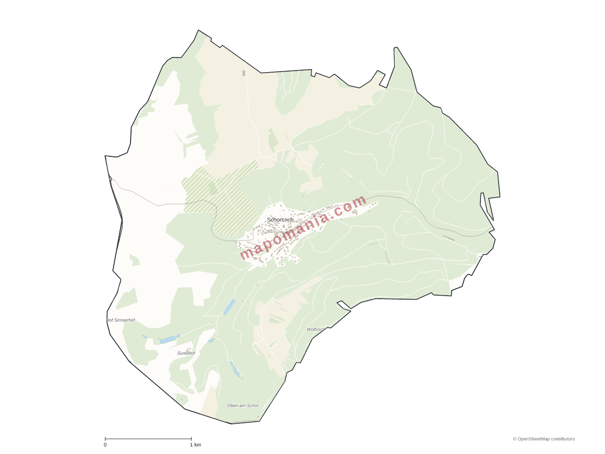 Carte de Schorbach à personnaliser